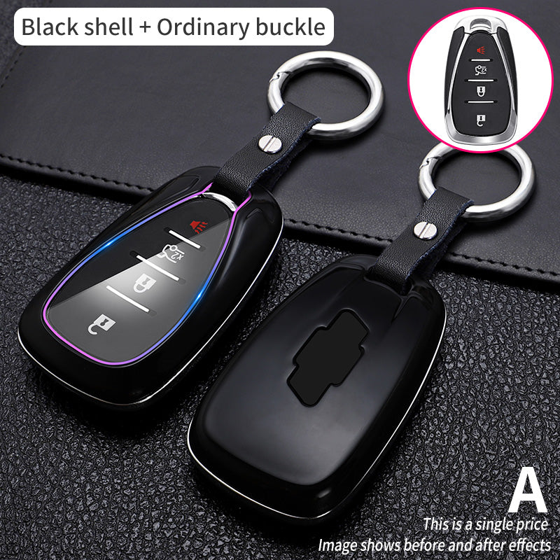 Premium Key Fob Cover - Carbon fiber texture detail close-up