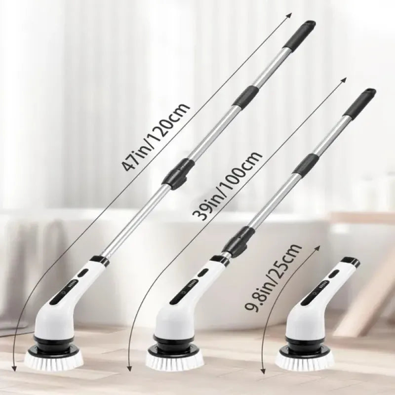 Cordless Electric Spin Scrubber - 7-in-1 Long Handle Retractable Cleaning Brush, IPX7 Waterproof, Save Your Back