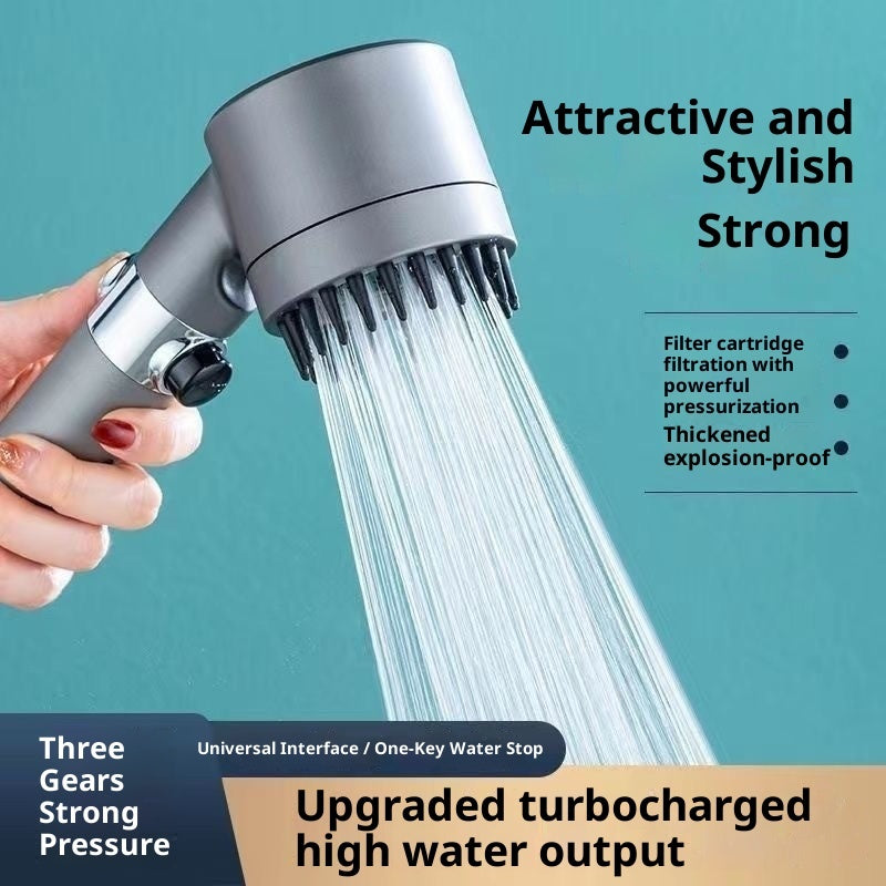 Wall mounted handheld shower head with adjustable spray settings for modern bathroom