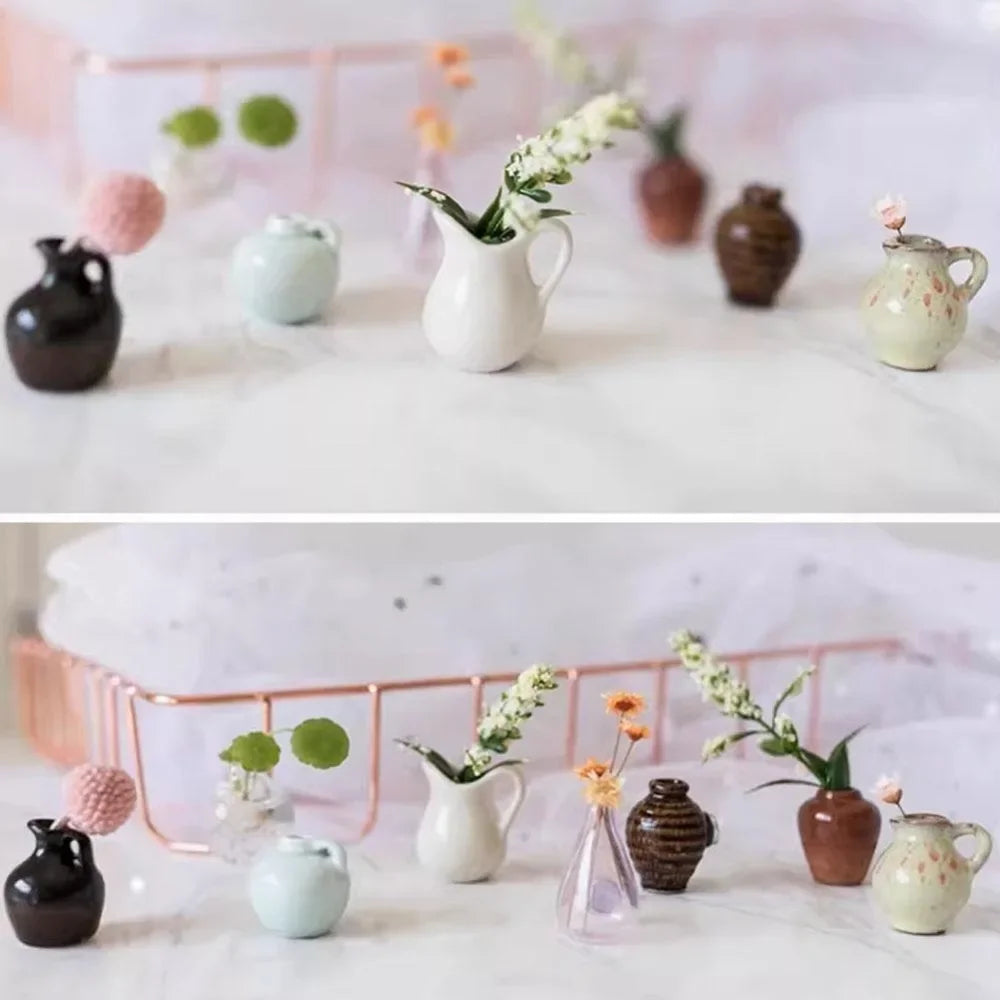 Cute Plant Vase Fridge Magnets, Diy Mini Ceramic Vase Fridge Magnets, Simulated Porcelain Bonsai Fridge Stickers