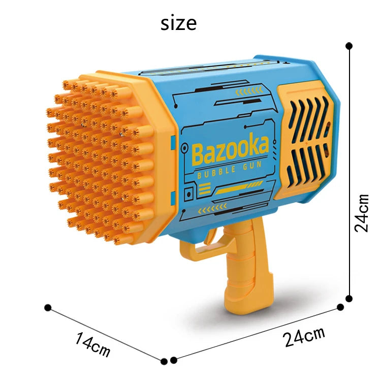 76/80/88 Holes Electric Rocket Bubble Gun With LED Gatling Blowing Soap Water Bow Bubble Machine Outdoor Toys For Children Gifts