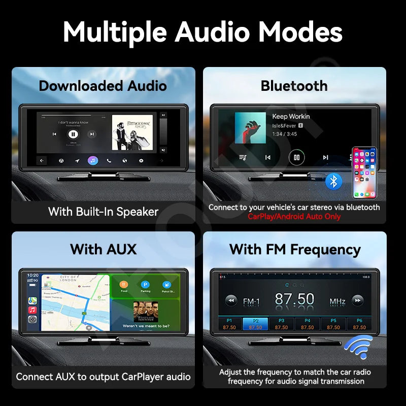 VENBES 10.26" Car Radio Carplay Android Auto Car Display IPS TouchScreen Support Mirrorlink USB WIFI