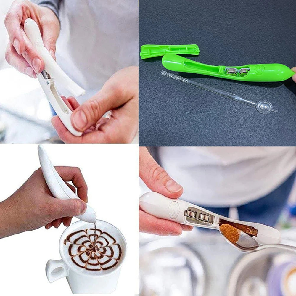 1PC Electrical Latte Art Pen for Coffee Cake Spice Pen Creative Cake Decoration Pen Coffee Carving Pen Baking Pastry Tools