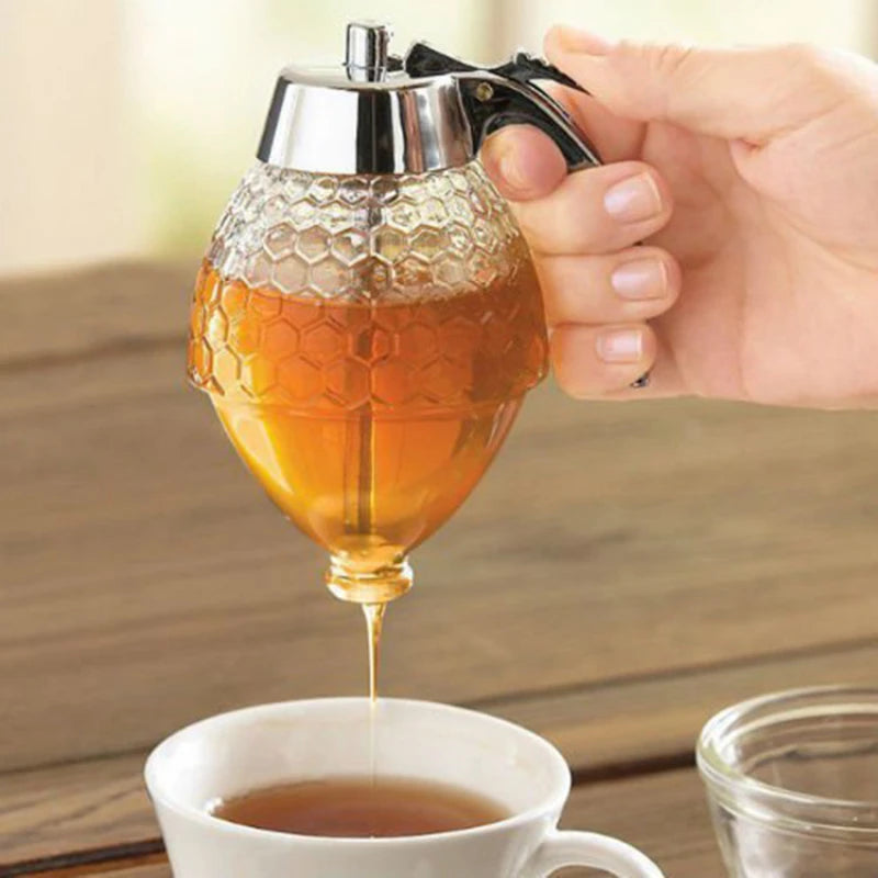 Acrylic honey special pot, honey can, squeeze bottle, pointed nose, honey bottle, honey candy sauce, press dispenser