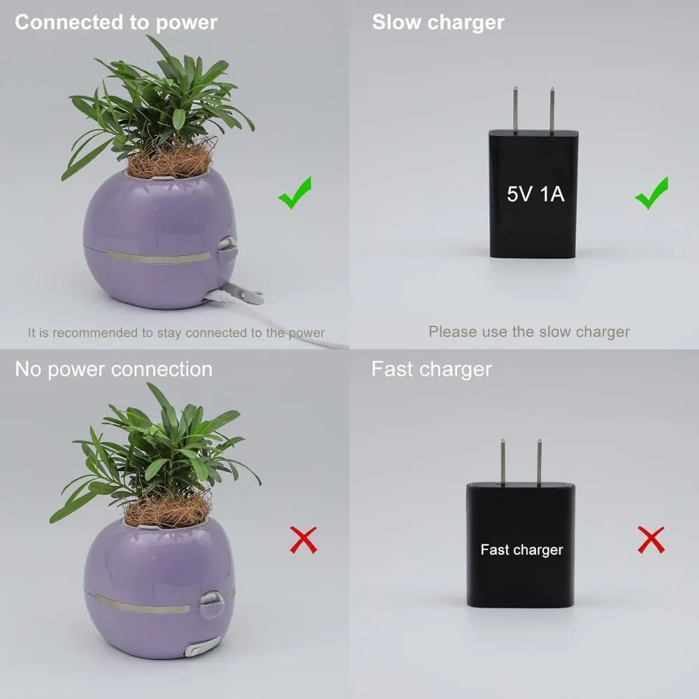Smart Ai Flowerpots, 7 Smart Sensors, and Ai Chips Make Raising Plants Easy and Fun for Living Room,Plant-Free(Green)