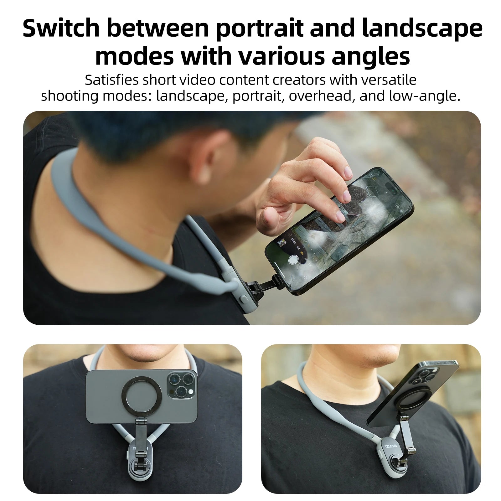Silicone Magnetic Quick Release Neck Mount Hold for Iphone 15 14 13 12 11 SAMSUNG HUAWEI XIAOMI Smart Phone Accessories
