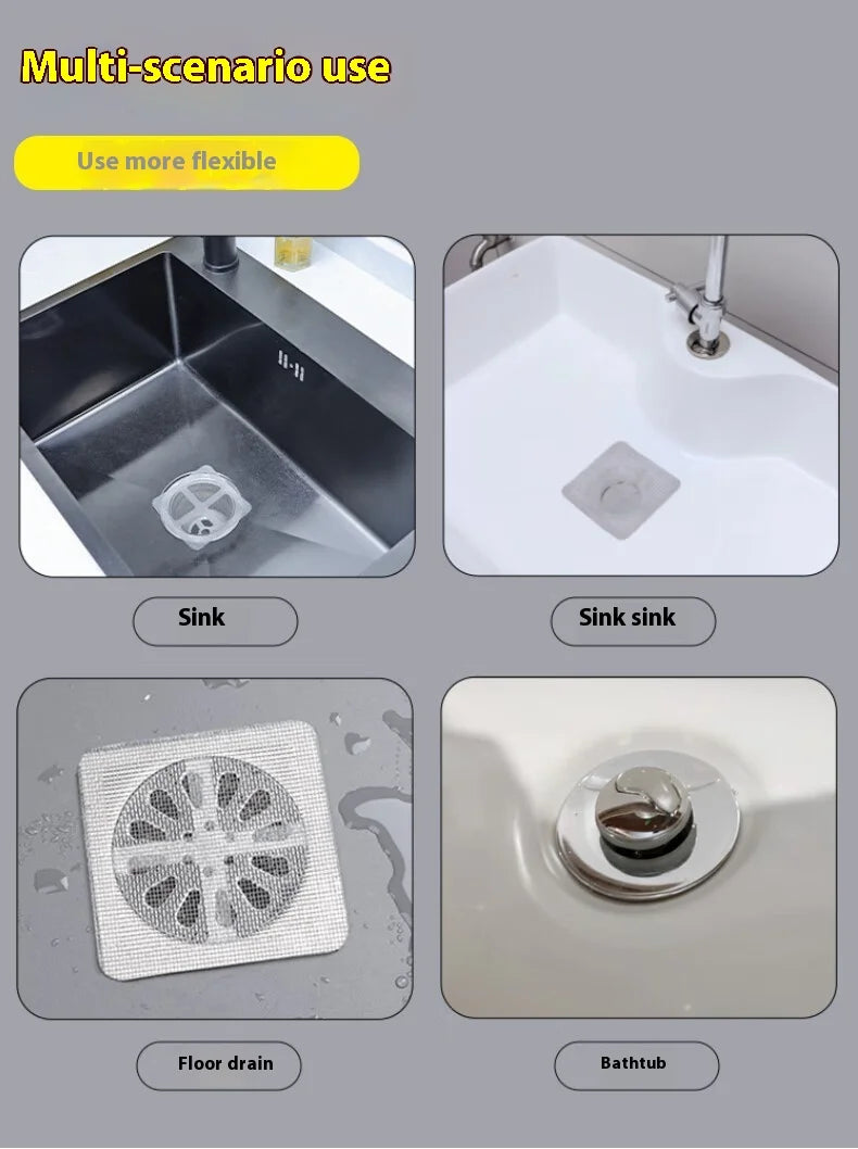 10pcs Disposable Shower Drain Hair Catcher Mesh Shower Drain Covers Floor Sink Strainer Filter Hair Stopper For Bathroom Kitchen