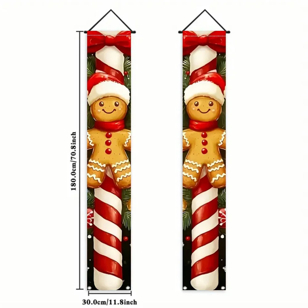 Christmas Hanging DoorBanner Antithetical Couplet Merry Christmas Party Decoration New Year 2026 Christmas Wall Banner Xmas Gift