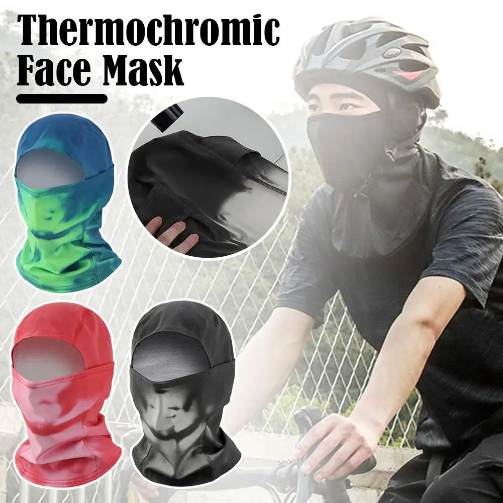 Temperature sensitive color changing face mask Summer Sun Protection Bandana Cooling Neck Hiking Scarves Ski Masks Hood Hat