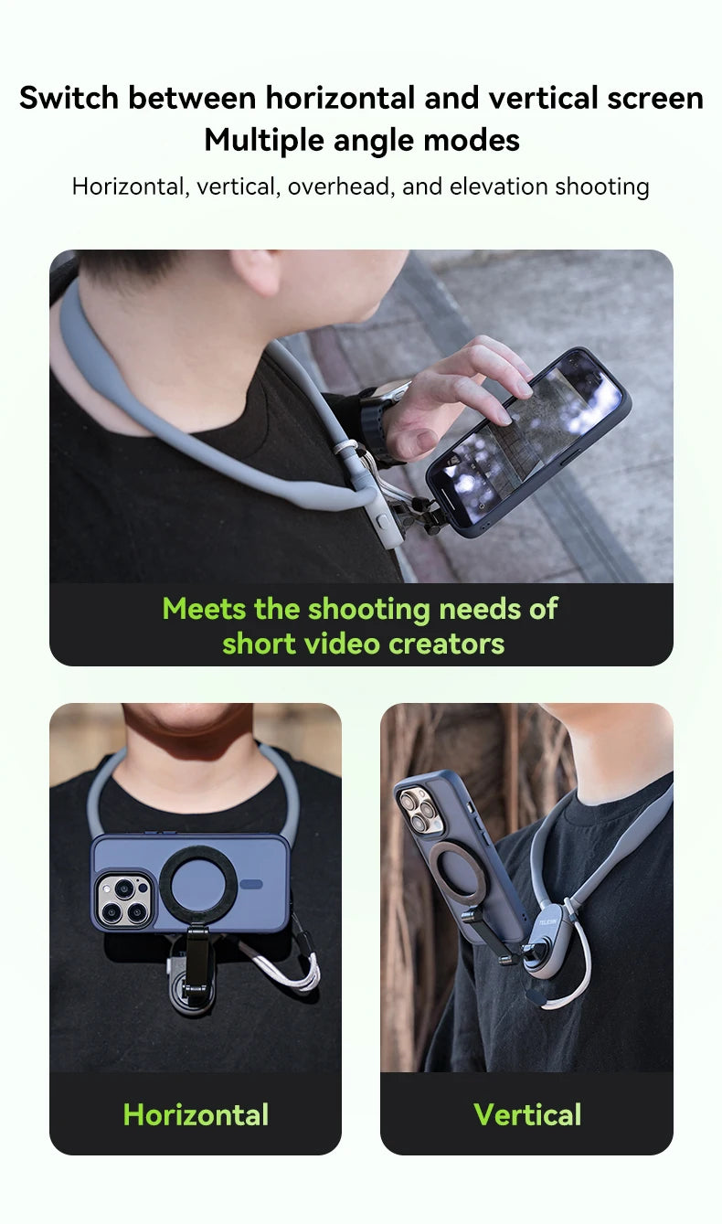 Silicone Magnetic Quick Release Neck Mount Hold for Iphone 15 14 13 12 11 SAMSUNG HUAWEI XIAOMI Smart Phone Accessories