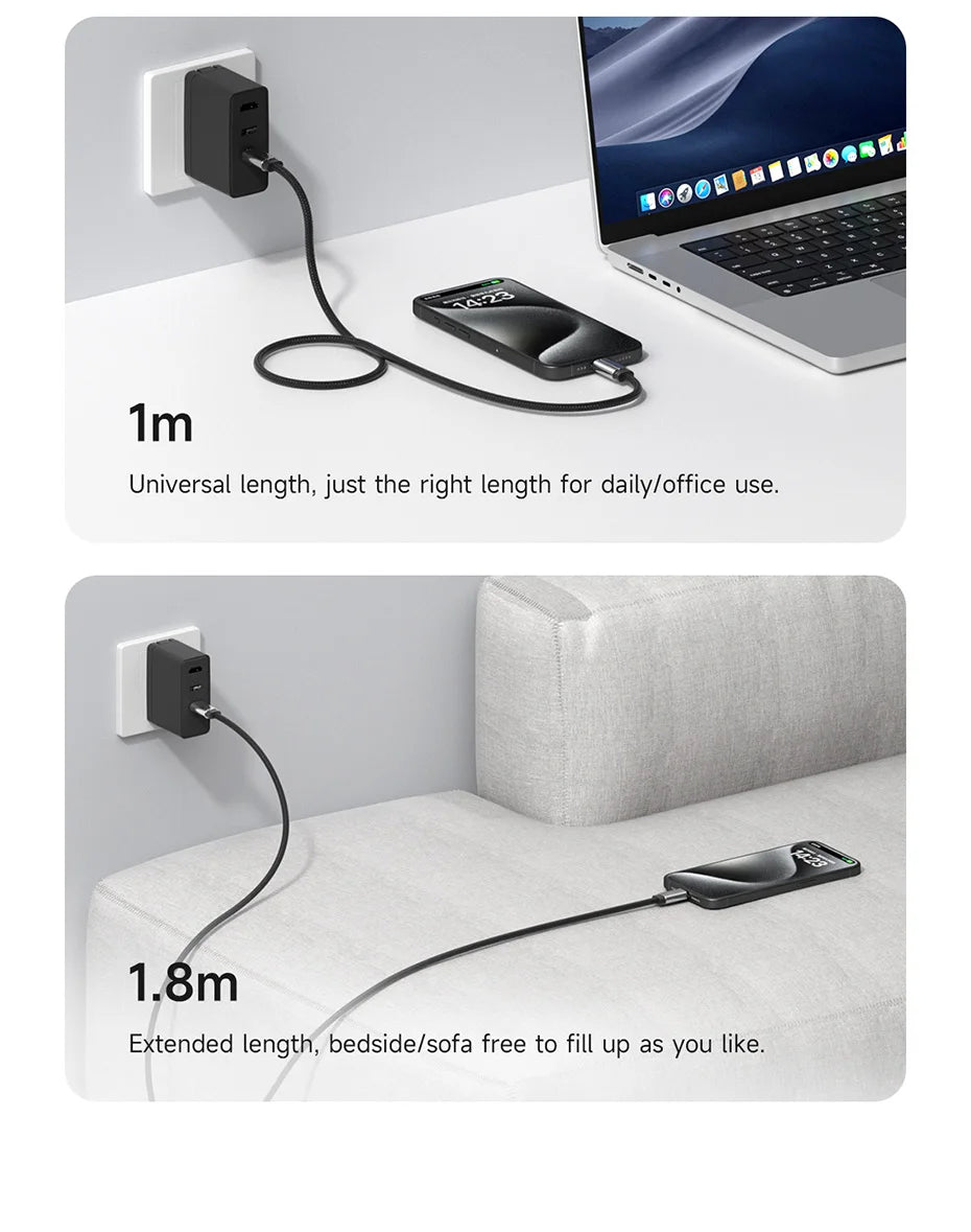 Hagibis USB C to USB C Full Function Cable Super Soft USB4 80Gbps 8K 240W Fast Charging Cord for Thunderbolt 4/5 iPhone Laptop