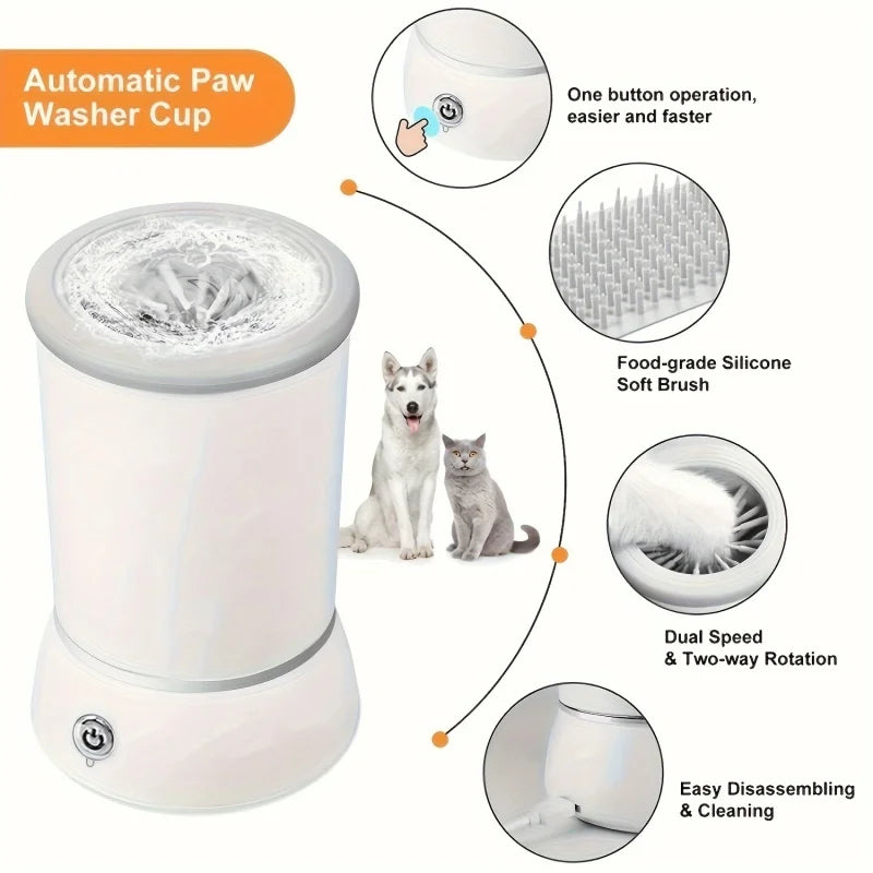 Pet paw cleaning cup paw cleaning artifact pet automatic foot washing cup cat and dog electric foot washer