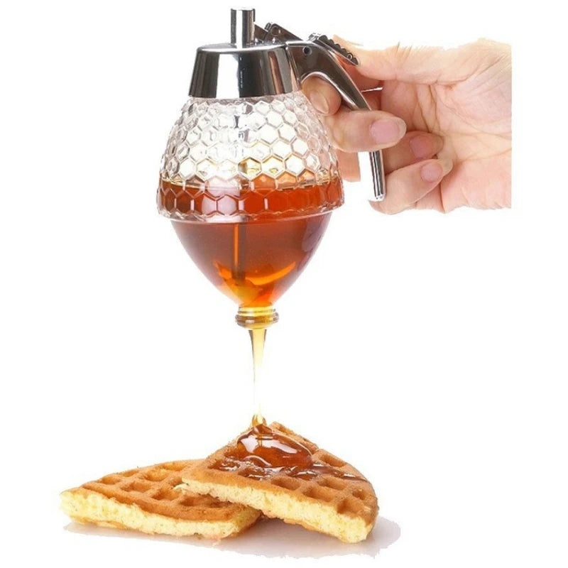 Acrylic honey special pot, honey can, squeeze bottle, pointed nose, honey bottle, honey candy sauce, press dispenser