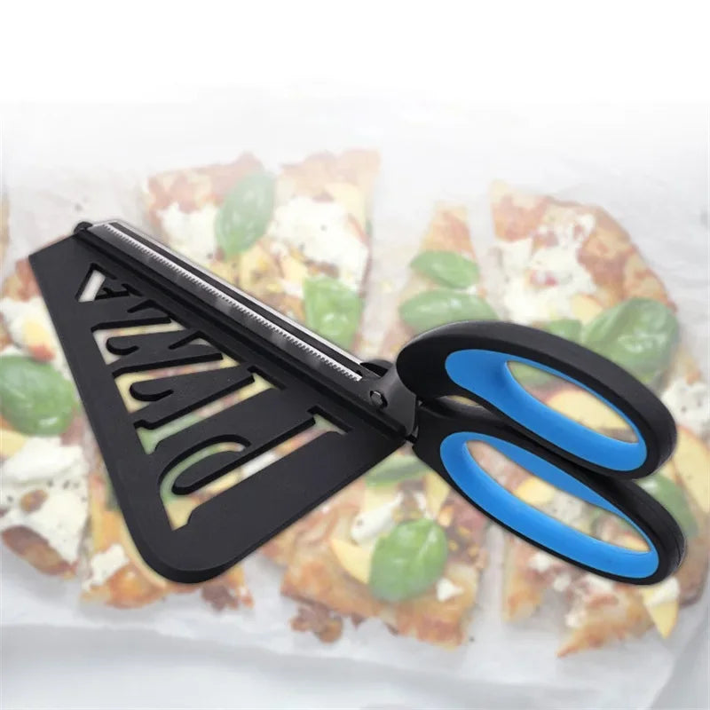 Pizza Scissors Knife Pizza Cutting Tool Stainless Steel Pizza Cutter Slicer Baking Tool Multi-Functional With Detachable Spatula