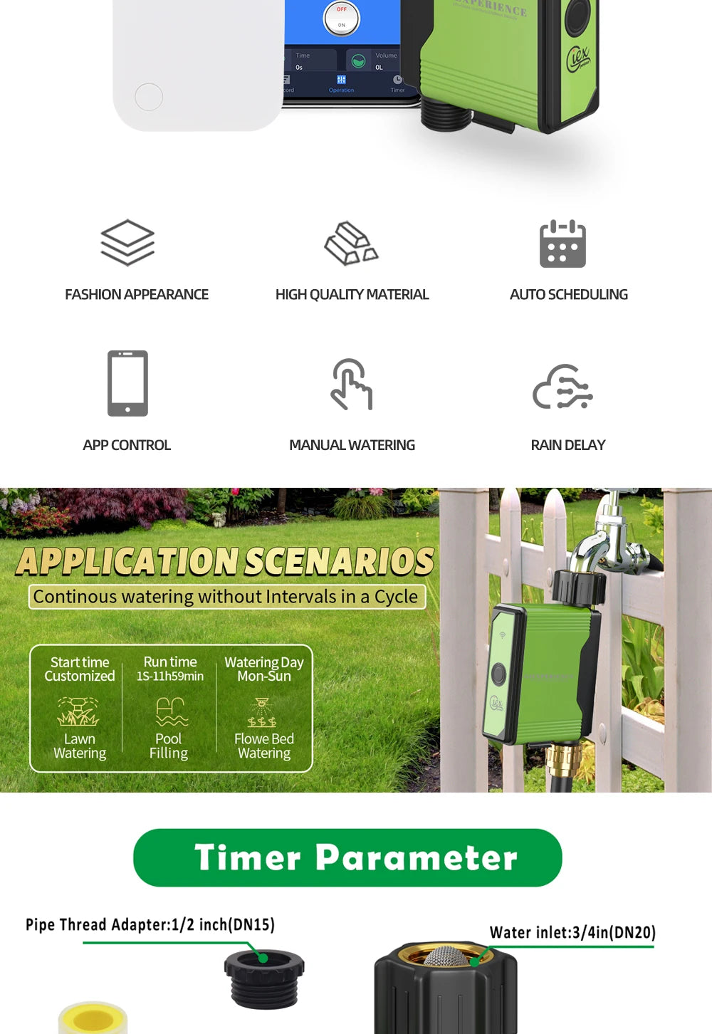 2025 NEW ZIGBEE WIFI Garden Watering Timer Smart Sprinkler Drip Irrigation System Built-in Water Flow Recorder Controller TUYA