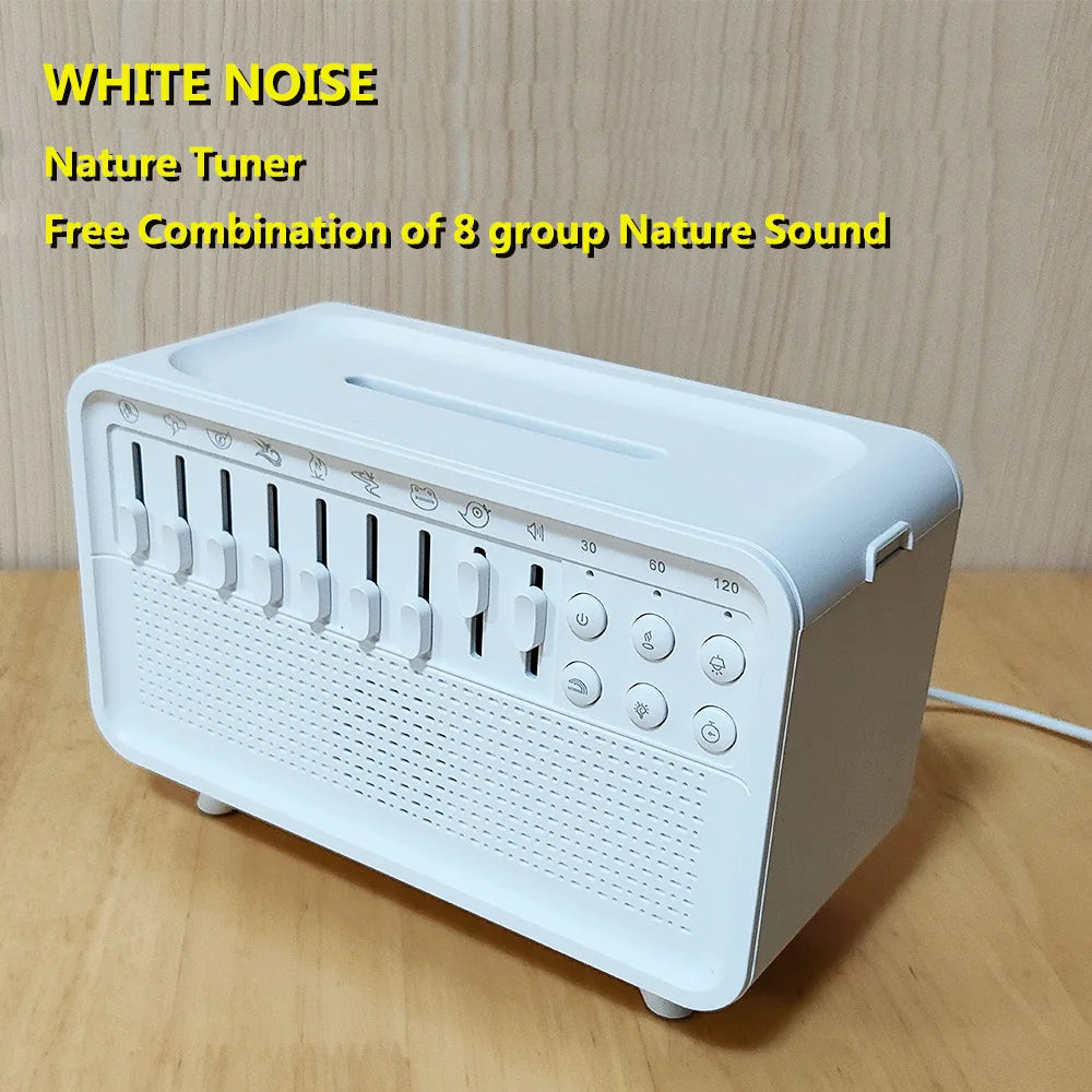 3 in 1 Bluetooth Speaker White Noise Sleep Night Light Humidifier All-in-one Machine Free Combination of 8 Group Nature Sound