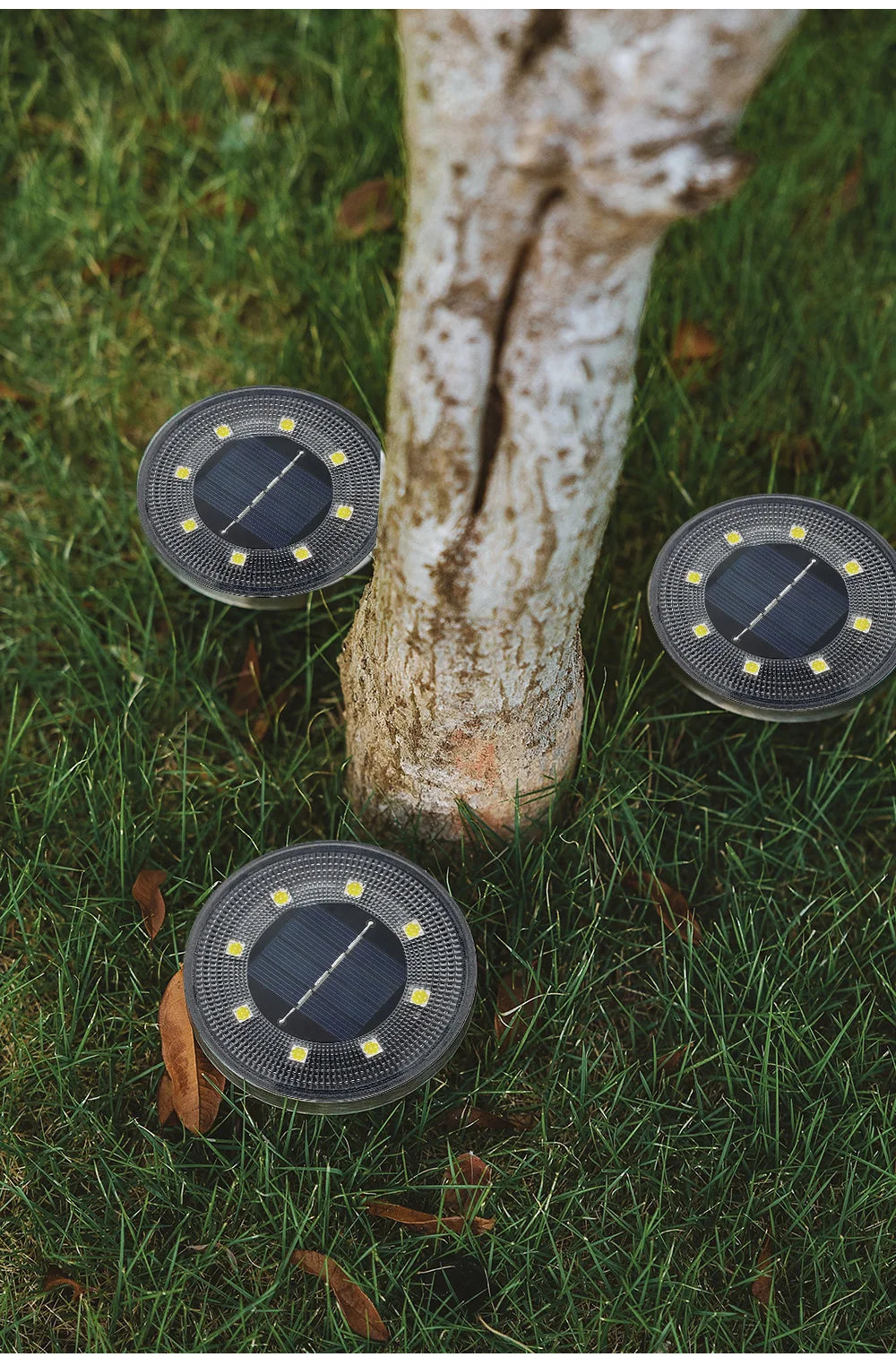 IP68 Waterproof LED Outdoor Solar Power Ground Light Lighting Control Path Deck Lights Yard Driveway Lawn Garden Decoration Lamp