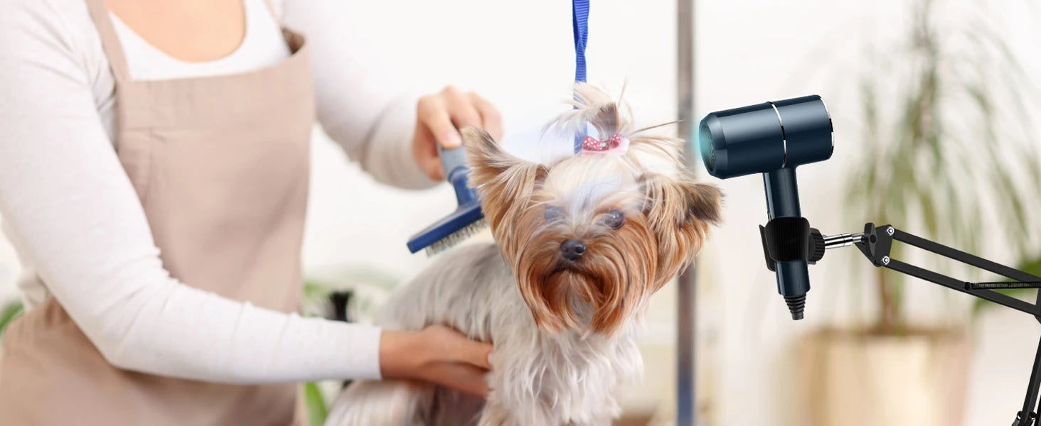 Lazy Hair Dryer Stand Adjustable Height Angle with Heavy Base Styling Tool Floor Bracket for Pet Grooming Dog Cat Grooming Home