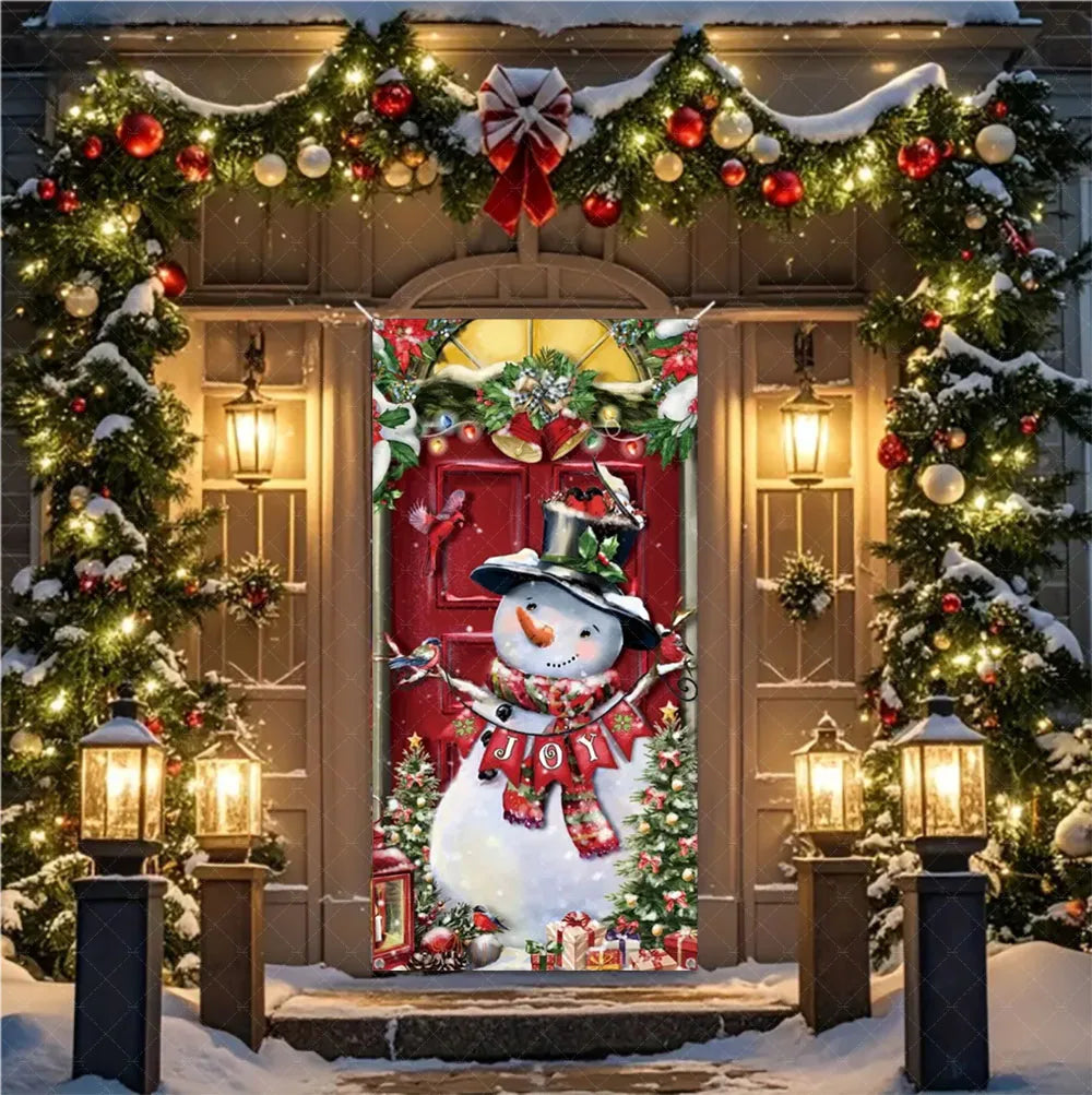 Christmas Hanging DoorBanner Antithetical Couplet Merry Christmas Party Decoration New Year 2026 Christmas Wall Banner Xmas Gift