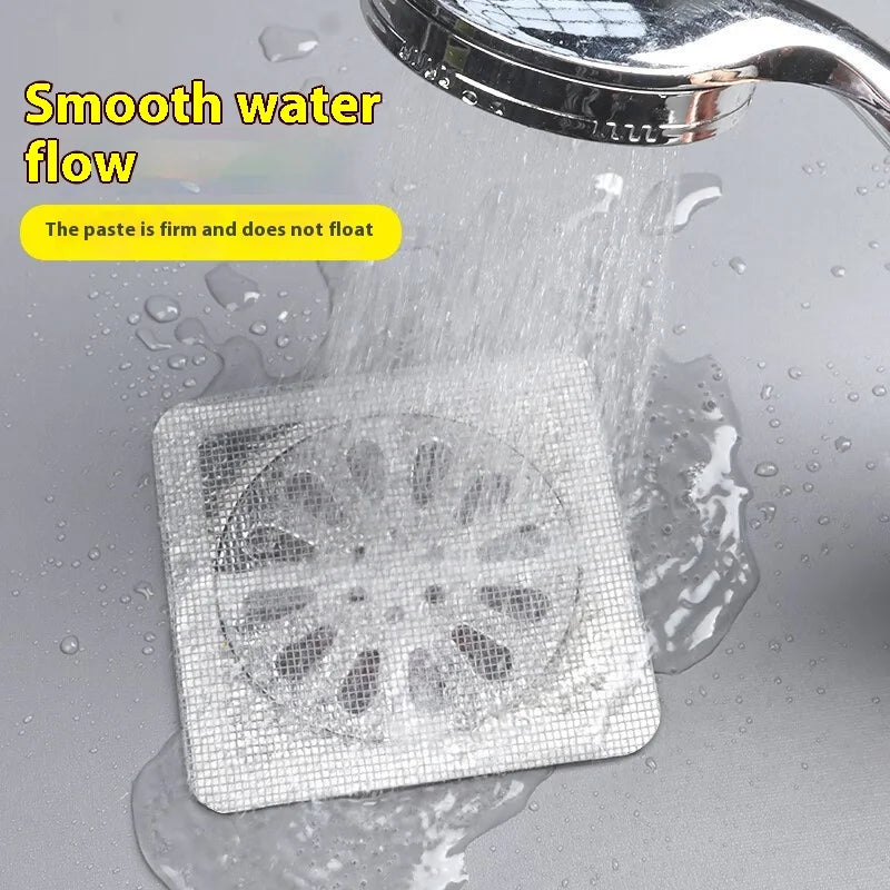 10pcs Disposable Shower Drain Hair Catcher Mesh Shower Drain Covers Floor Sink Strainer Filter Hair Stopper For Bathroom Kitchen