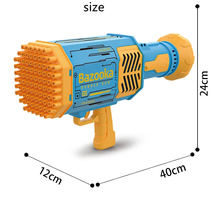 76/80/88 Holes Electric Rocket Bubble Gun With LED Gatling Blowing Soap Water Bow Bubble Machine Outdoor Toys For Children Gifts