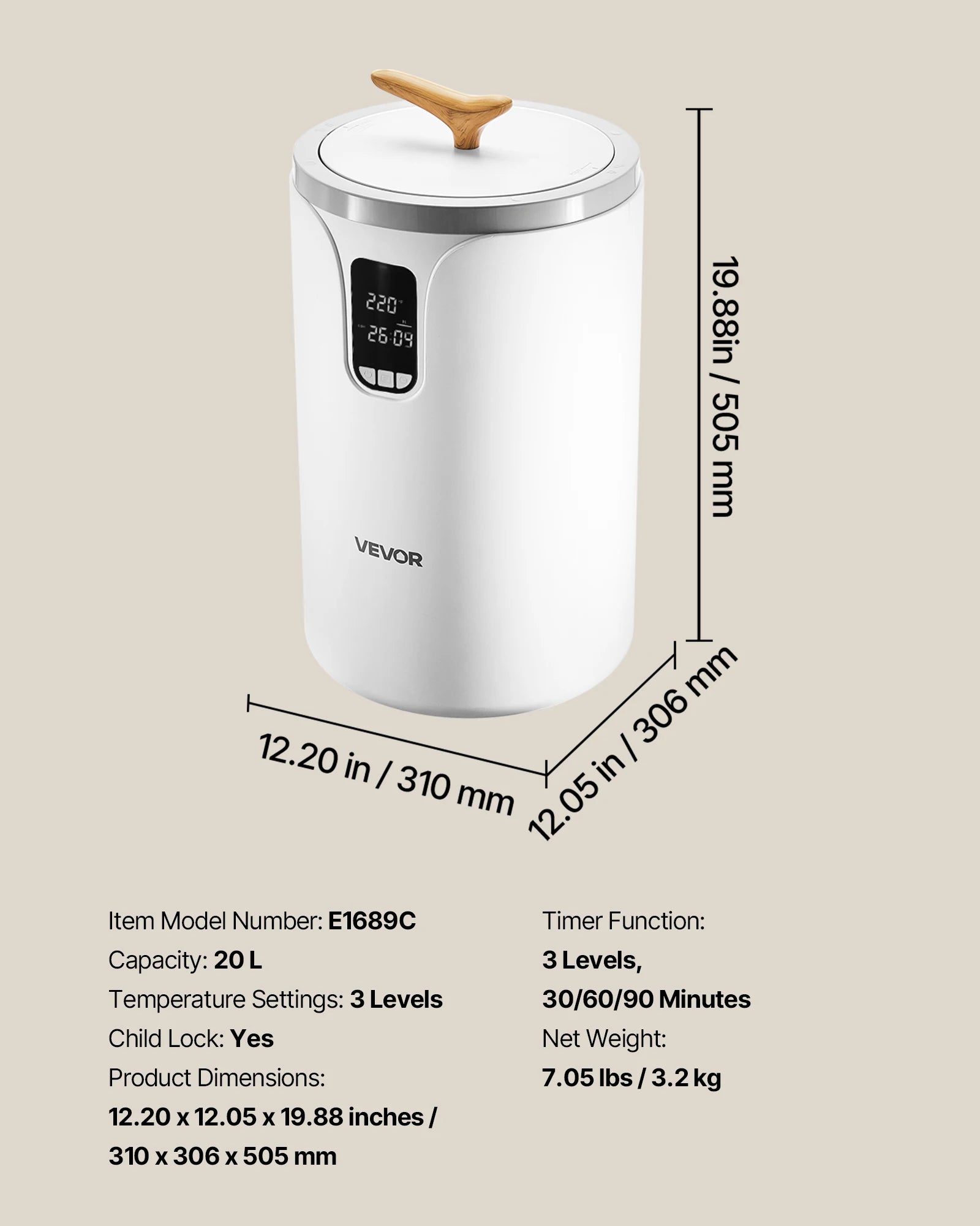 SucceBuy 20L Towel Warmer Bucket w/ LED Light Timer Temperature Setting Security Lock Large Blanket Warmers for SPA Countertop