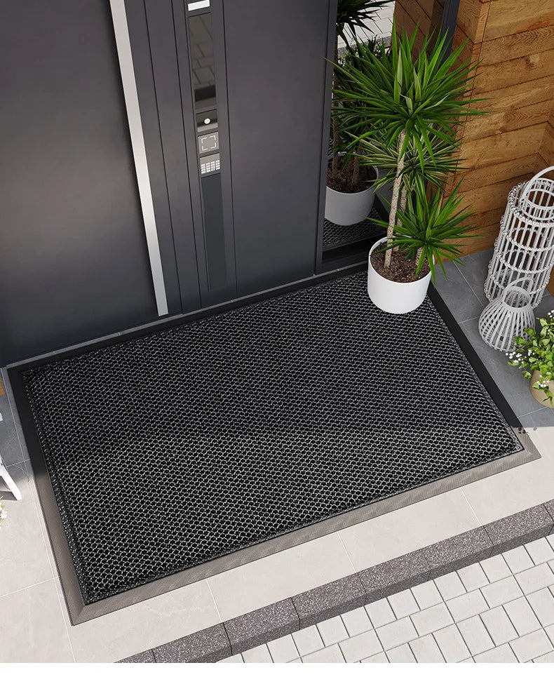 PVC Rubber Doormat Non-Slip Water-Resistant Elastic Mesh Welcome Mat for Indoor and Outdoor Use Easy To Clean Hand Wash Only
