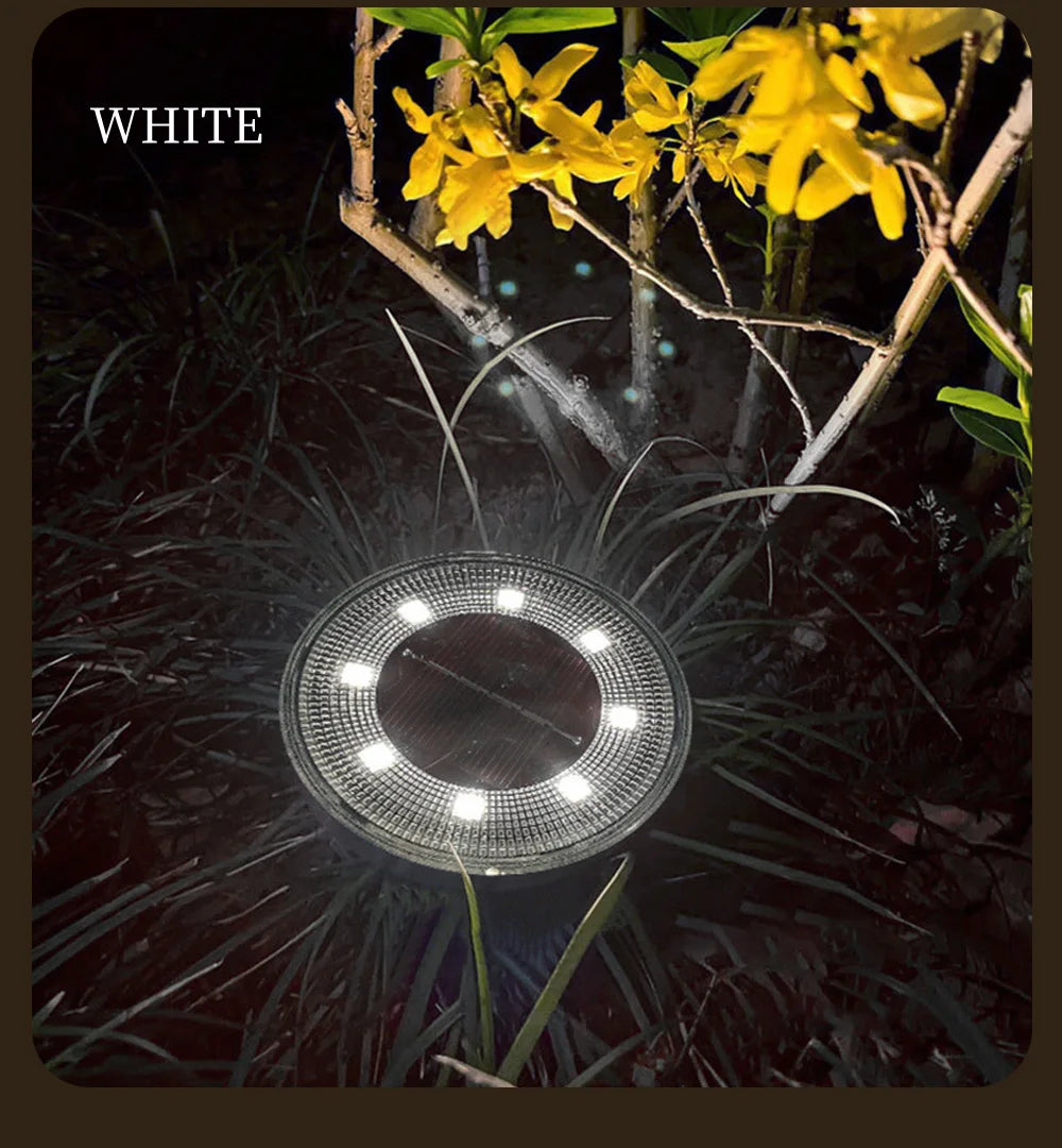 IP68 Waterproof LED Outdoor Solar Power Ground Light Lighting Control Path Deck Lights Yard Driveway Lawn Garden Decoration Lamp