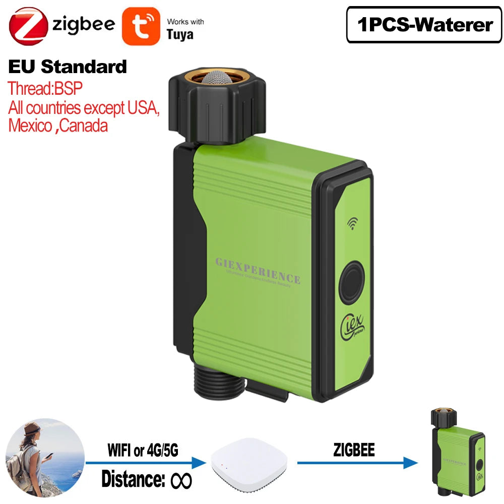 2025 NEW ZIGBEE WIFI Garden Watering Timer Smart Sprinkler Drip Irrigation System Built-in Water Flow Recorder Controller TUYA