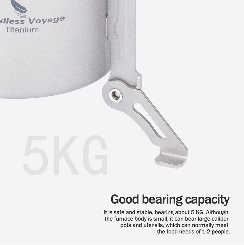 Boundless Voyage Outdoor Camping Alcohol Stove One-Piece Titanium Burners Foldable Stands Portable Travel Picnic Furnace