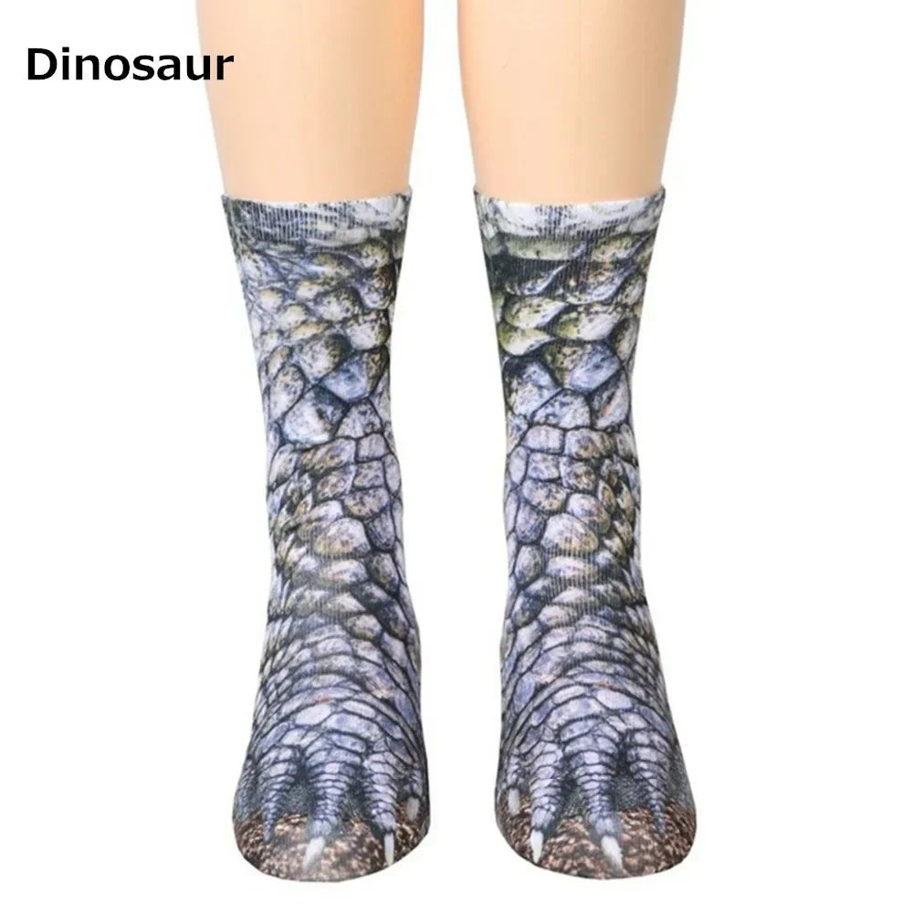 Unisex Adult 3D Print Animal Paw Socks Creative Funny Cat Dog Dinosaur Tiger Paw Socks Novelty Socks Gag