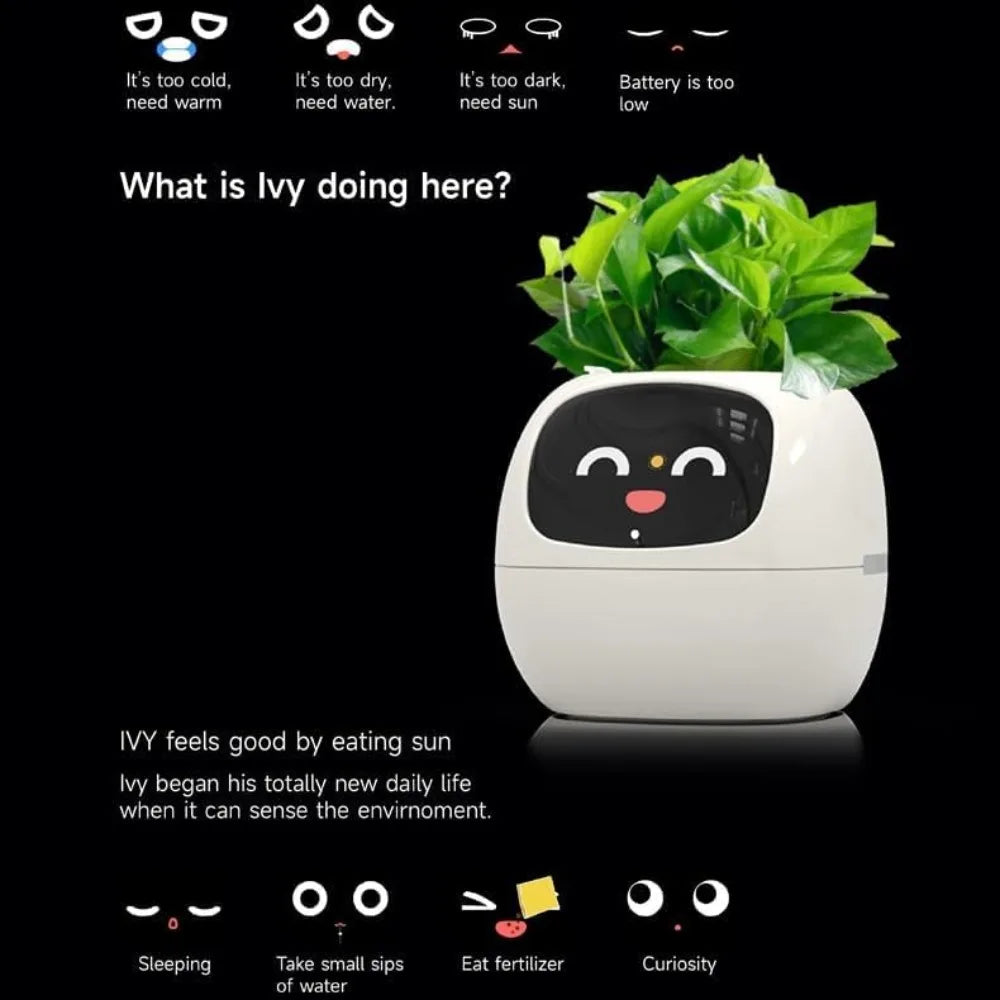 Smart Ai Flowerpots, 7 Smart Sensors, and Ai Chips Make Raising Plants Easy and Fun for Living Room,Plant-Free(Green)