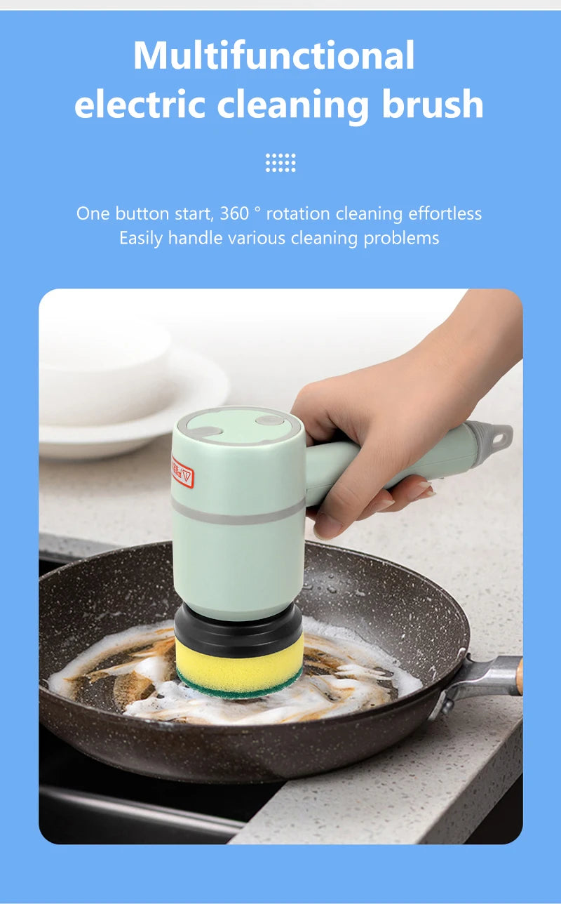 Dishwashing Brush Electric Cleaning Brush Automatic Wireless USB Rechargeable Professional Kitchen Bathtub Tile Cleaning Brushes
