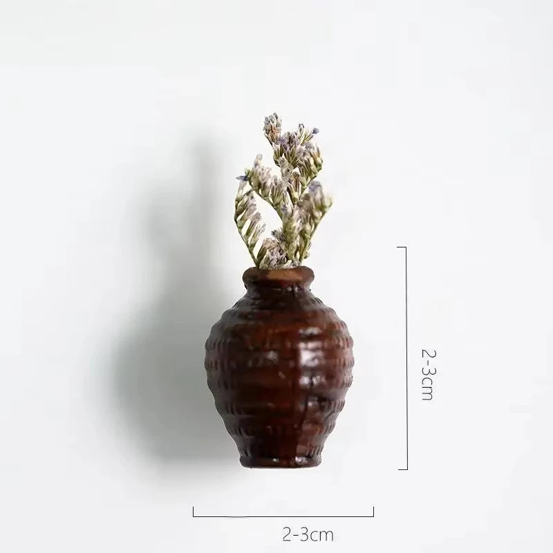 Cute Plant Vase Fridge Magnets, Diy Mini Ceramic Vase Fridge Magnets, Simulated Porcelain Bonsai Fridge Stickers