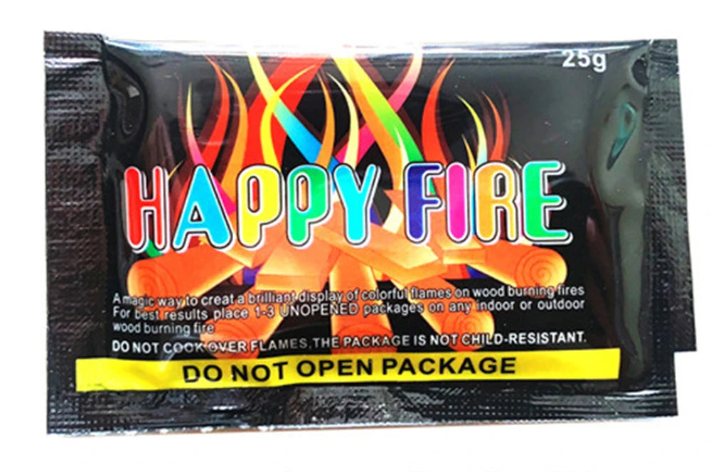 Mystical Fire Magic Tricks Color Flames Powder Bonfire Sachets Fireplace Pit Patio Toy Magician Pyrotechnics Party Glowing Props