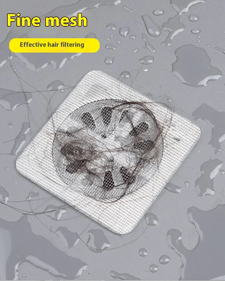 10pcs Disposable Shower Drain Hair Catcher Mesh Shower Drain Covers Floor Sink Strainer Filter Hair Stopper For Bathroom Kitchen