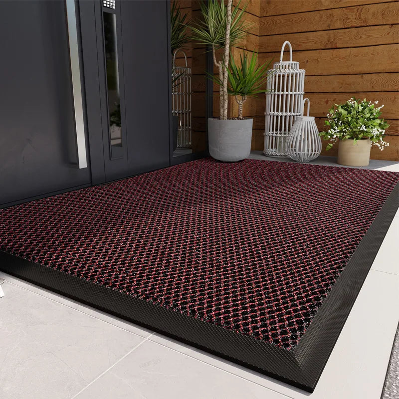 PVC Rubber Doormat Non-Slip Water-Resistant Elastic Mesh Welcome Mat for Indoor and Outdoor Use Easy To Clean Hand Wash Only
