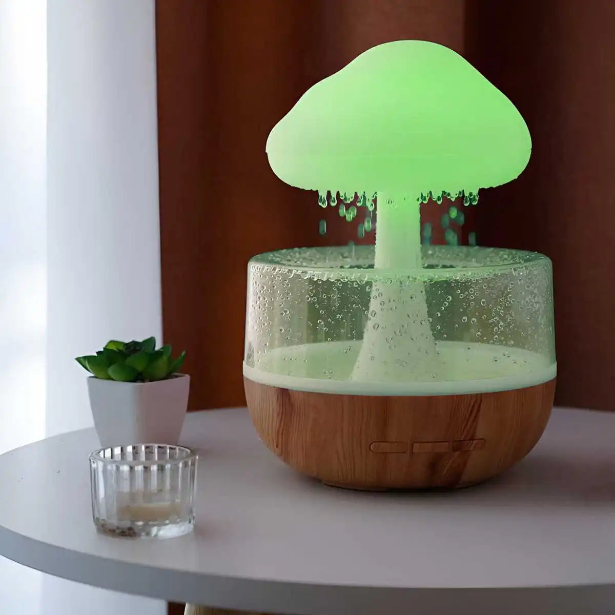 Rain Cloud Humidifier Rain Colorful Mushroom Cloud Raindrop Atmosphere Lamp Night Light Essential Oil Small Aromatherapy Machine