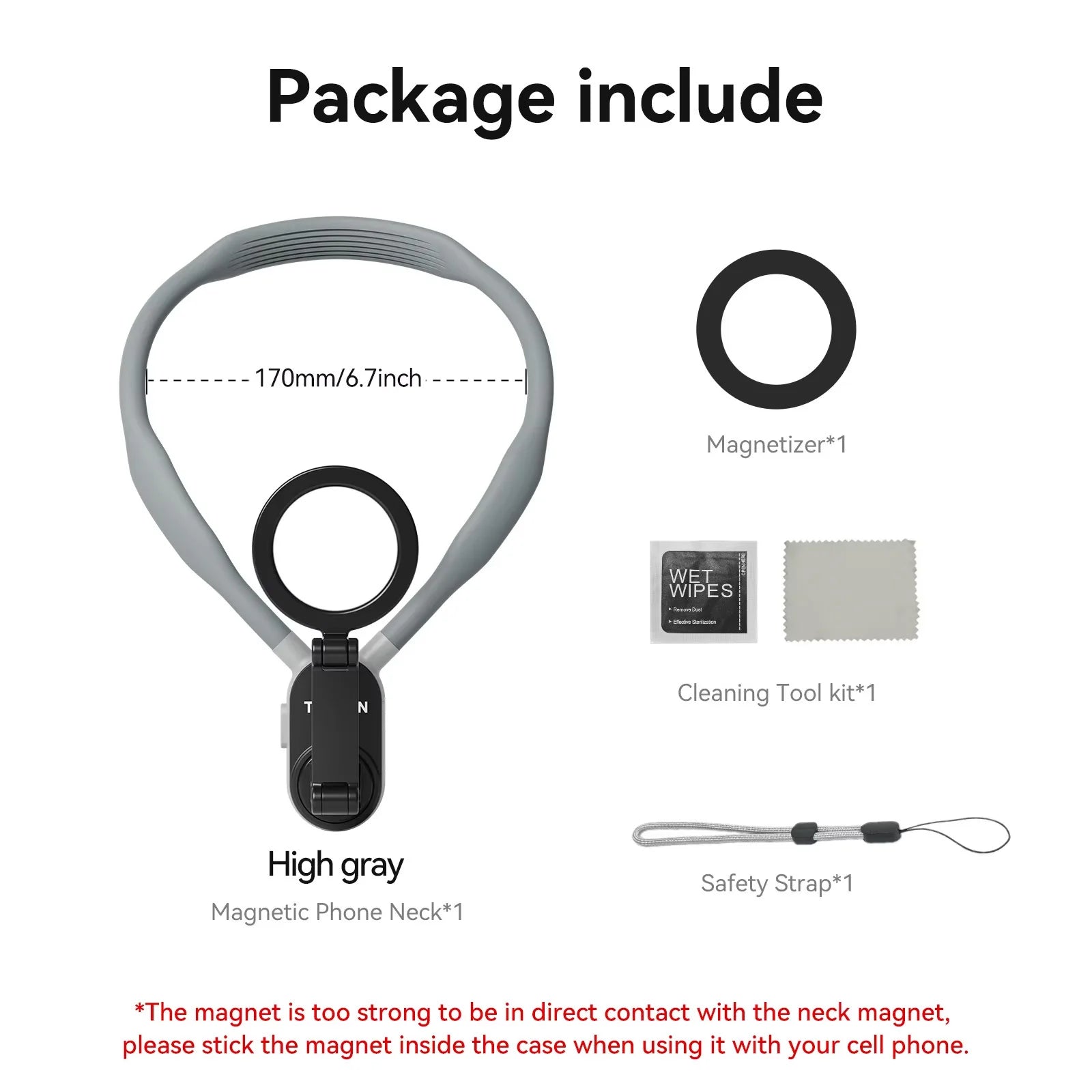 Silicone Magnetic Quick Release Neck Mount Hold for Iphone 15 14 13 12 11 SAMSUNG HUAWEI XIAOMI Smart Phone Accessories