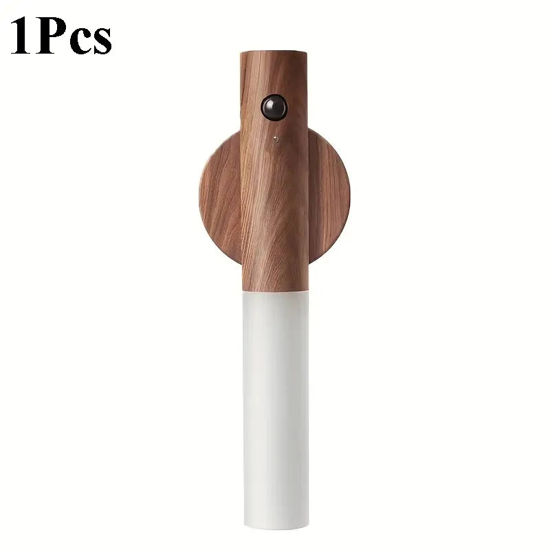 Auto LED Night Light Magnetic Wooden Multifunctional Smart Motion Sensor USB Rechargeable