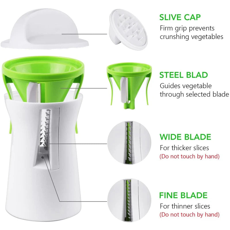 Heavy Duty Spiralizer Vegetable Slicer Vegetable Spiral Slicer Cutter Zucchini Pasta Noodle Spaghetti Maker Food Slicer