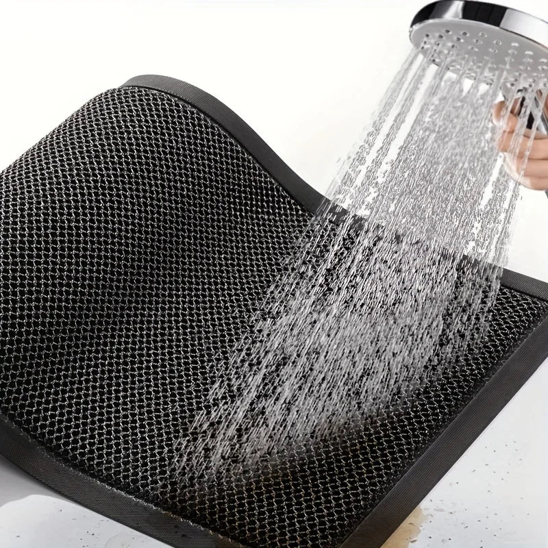 PVC Rubber Doormat Non-Slip Water-Resistant Elastic Mesh Welcome Mat for Indoor and Outdoor Use Easy To Clean Hand Wash Only