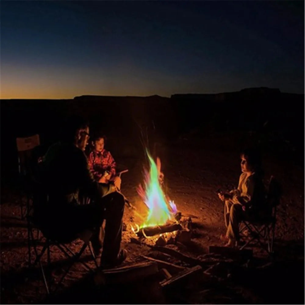 Mystical Fire Magic Tricks Color Flames Powder Bonfire Sachets Fireplace Pit Patio Toy Magician Pyrotechnics Party Glowing Props