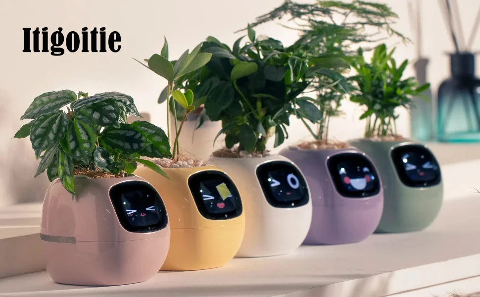 Smart Ai Flowerpots, 7 Smart Sensors, and Ai Chips Make Raising Plants Easy and Fun for Living Room,Plant-Free(Green)