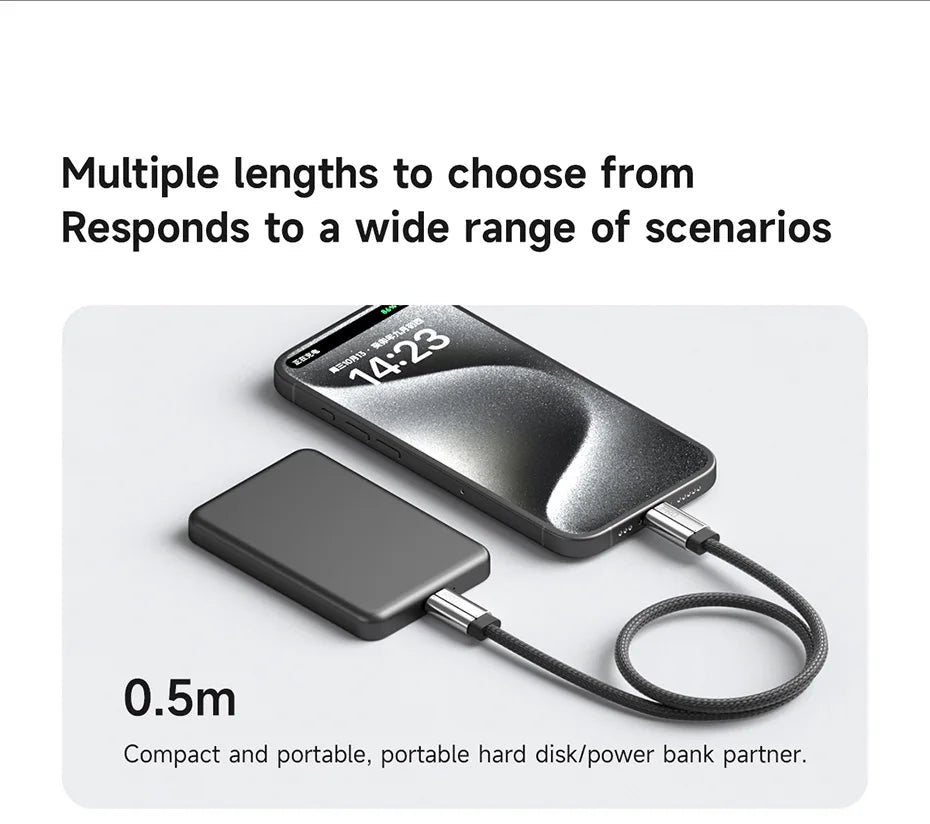 Hagibis USB C to USB C Full Function Cable Super Soft USB4 80Gbps 8K 240W Fast Charging Cord for Thunderbolt 4/5 iPhone Laptop