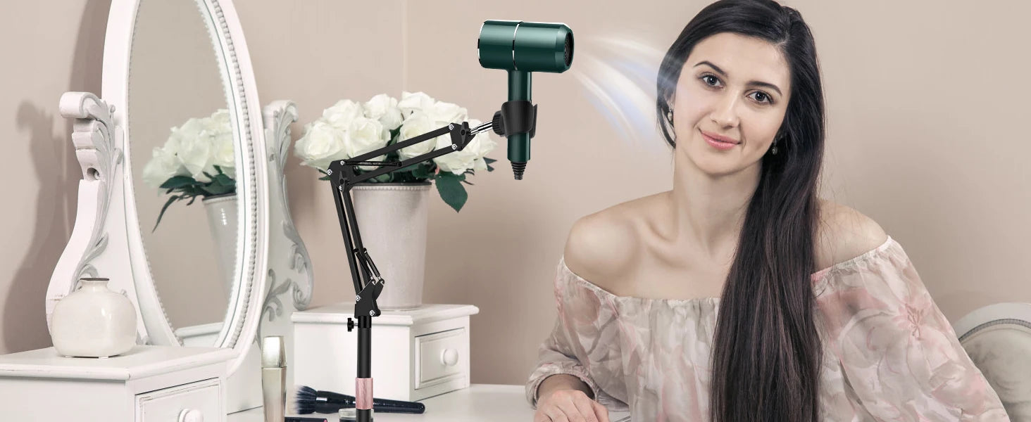 Lazy Hair Dryer Stand Adjustable Height Angle with Heavy Base Styling Tool Floor Bracket for Pet Grooming Dog Cat Grooming Home