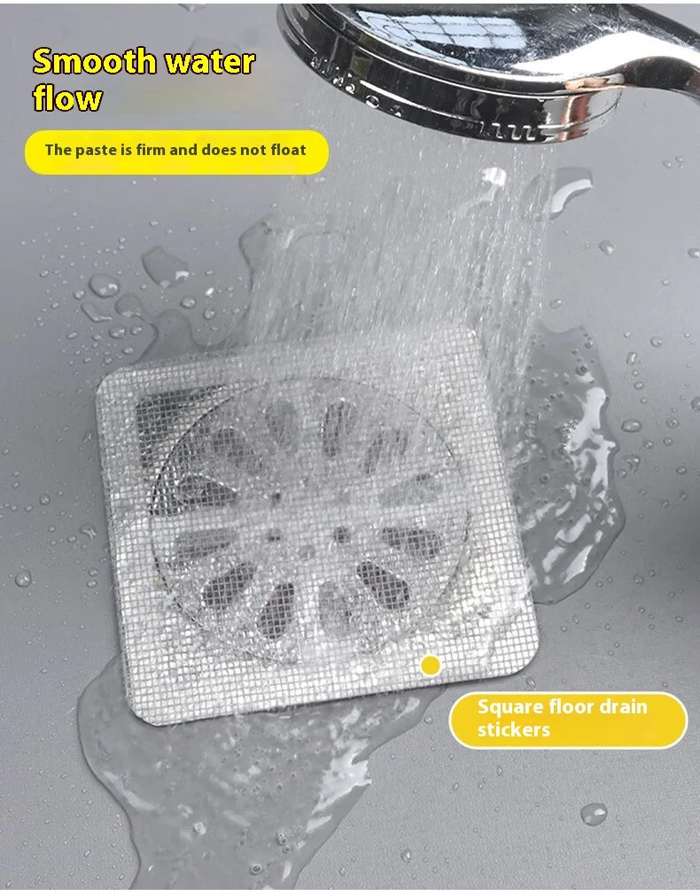 10pcs Disposable Shower Drain Hair Catcher Mesh Shower Drain Covers Floor Sink Strainer Filter Hair Stopper For Bathroom Kitchen