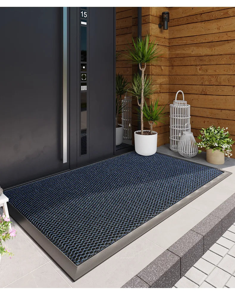 PVC Rubber Doormat Non-Slip Water-Resistant Elastic Mesh Welcome Mat for Indoor and Outdoor Use Easy To Clean Hand Wash Only