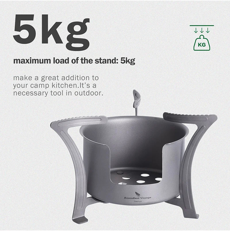 Boundless Voyage Camping Alcohol Spirit Stove with Pot Stand Titanium Burners Outdoor Travel Hiking Backpacking Mini Furnace
