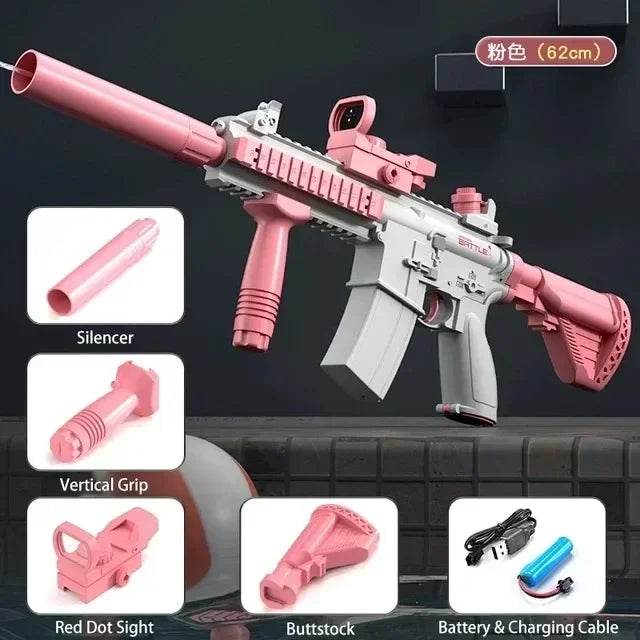 M416 Electric Water Guns Fully Automatic Shooting Game Beach Outdoor Entertainment Outdoor Beach Pool Gun Toys for Children Gift